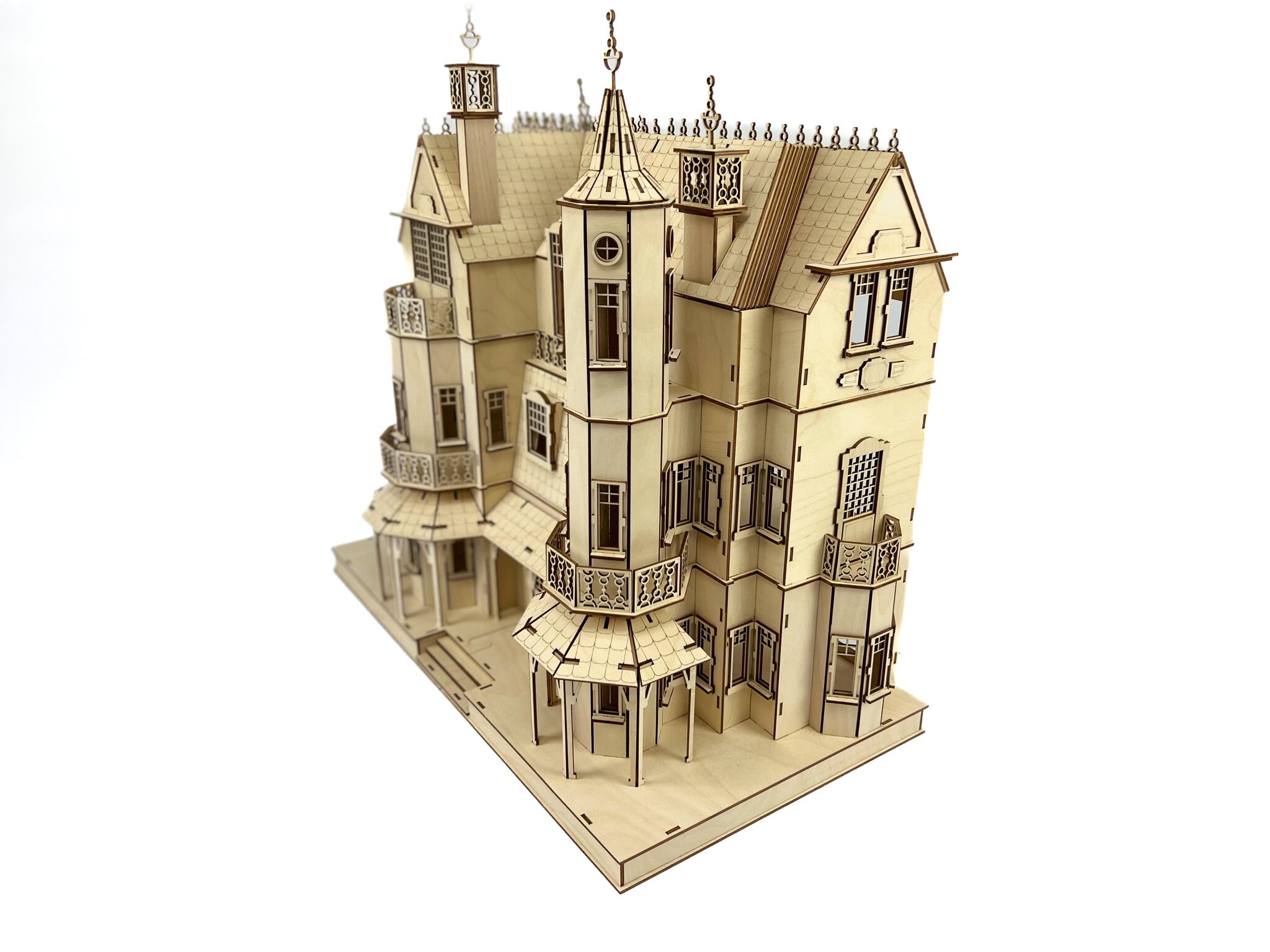 Gothic Dollhouse Kit Wooden Dollhouse Gothic Mansion DIY Etsy