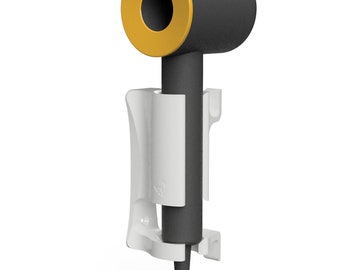 Supporto a parete per aspirapolvere Dyson Supersonic con vano per riporre il cavo, senza bisogno di forare; organizer per accessori per capelli; organizer per il bagno.