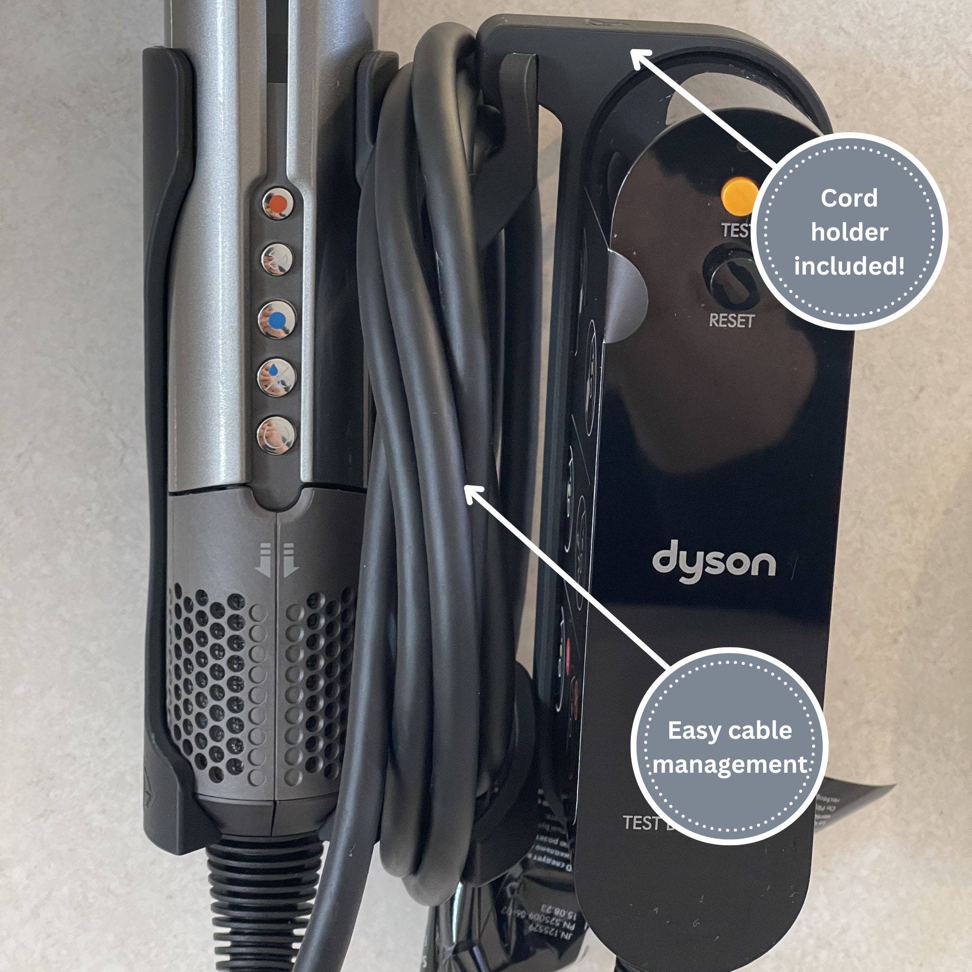 Dyson Airstrait Wall Mount, No-drill Bathroom Organizer With Cable
