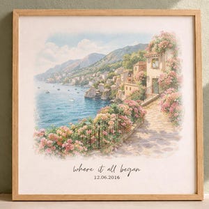 Where We Met Custom Location Print, First Date Illustration, Personalized Place Art, Where It All Began Poster, Custom House Portrait Gift