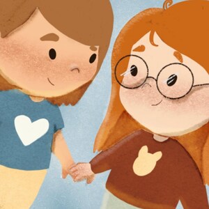 Kinderbuch illustration deiner Familie oder Freunde - personalisiertes Portrait deines Fotos im Bilderbuchstil