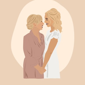 Personalized Digital Portrait from Photo Personalized Illustration Digital Illustration Gift Couples Wedding Gift Mothersday