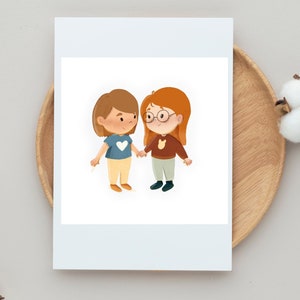 Ritratto di famiglia personalizzato Regalo ritratto per fratelli migliori amici Illustrazione personalizzata di famiglia Regalo di San Valentino immagine 6