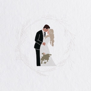 Personalisiertes Digitales Hochzeit Portrait vom Foto personalisierte Illustration digitale Illustration Geschenk Paare Valentinsgeschenk