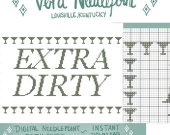 Gráfico de puntadas digitales Extra Dirty Needlepoint
