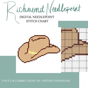 Cowboy Hat Digital Needlepoint Stitch Chart