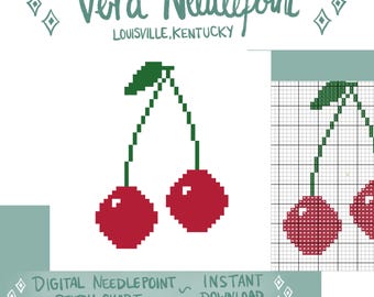 Cherry Digital Needlepoint Stitch Chart