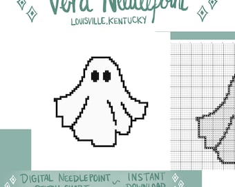 ハロウィンゴーストのニードルポイントチャート