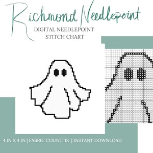 Halloween Ghost Needlepoint Chart