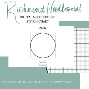 Digital Needlepoint Stitch Circle Template- Design Your Own Ornament!