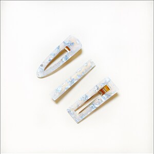 Hair Clips (3-piece Silver Frost Set)-Fashion Hair Clips-Resin Hair Clips