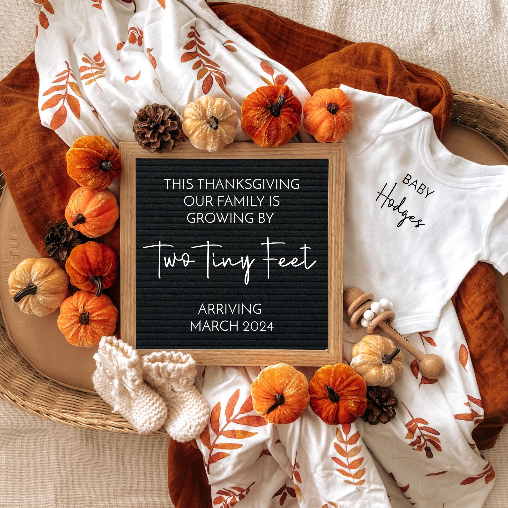 Thanksgiving Pregnancy Announcement Big Sister Little Sister