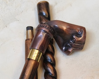 Gehstock - Antik Finish Griff, Handgefertigte Holzstock