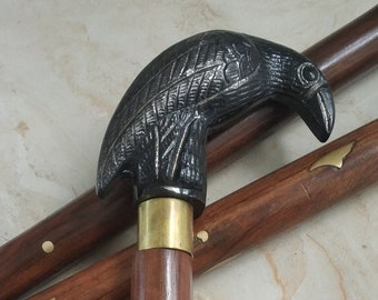 Bastone da passeggio in legno con manico in ottone nichelato / Bastone da passeggio decorativo da 36 pollici, regalo