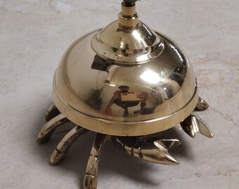 Crab-Shaped Table Bell with Chrome Finish | Coastal Elegance for Hotels, Homes, and Offices | Nautical Desk Decor