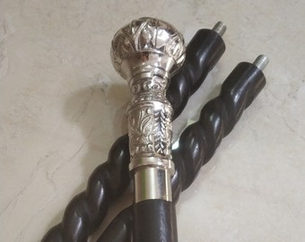 Wooden walking stick with Handle,Spiral Design Cane