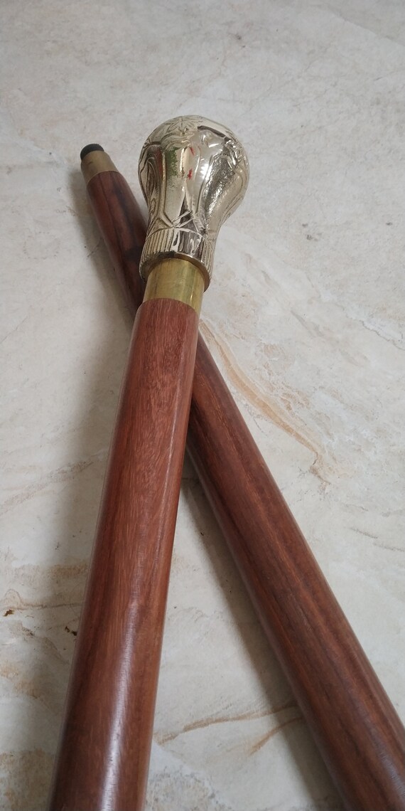 Bastone Da Passeggio Vintage In Legno 3 Pieghe Solo Per - Foto 9