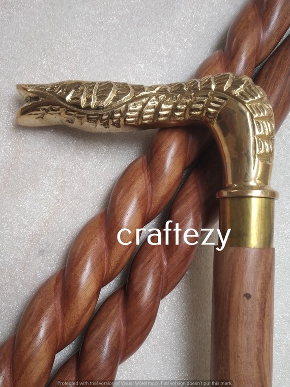 Brass Snake Design Handle Walking Stick Cane Serpentine Elegance for  Distinctive Style -  Canada