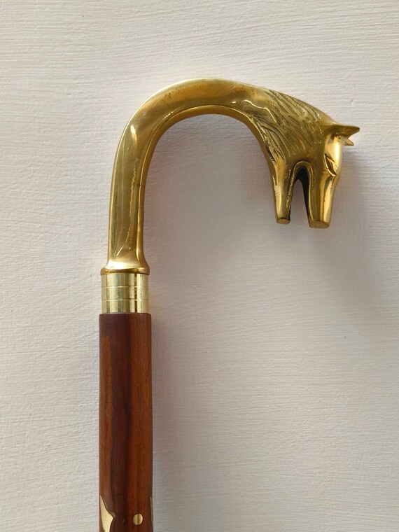 Bastone Da Passeggio Vintage In Legno 3 Pieghe Solo Per - Foto 6