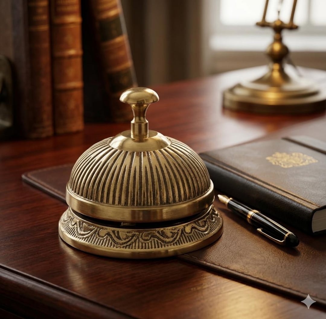 Brass Desk Call Bell, Service Counter, Reception Table Ring, Office ...