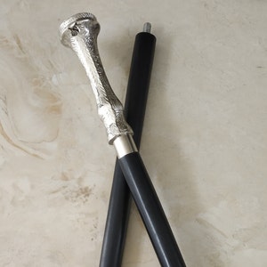 Wooden Walking Stick | 3 Fold Cane with Long Brass Nickel Handle | Travel & Gift Item