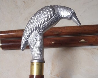Folding Wooden Walking Cane with Brass Handle | Vintage Style Mobility Aid
