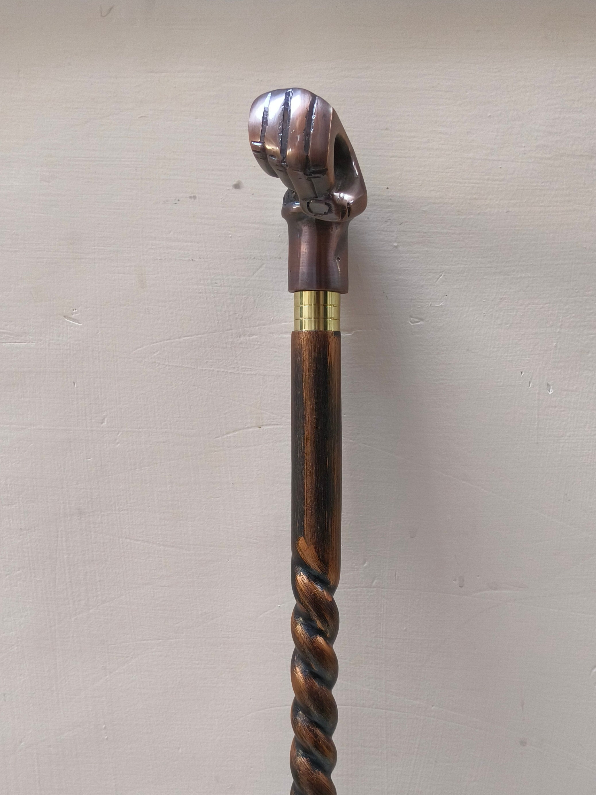 Bastone Da Passeggio | Stampella | Classico | Intagliato In Legno Di Faggio Un Unico Pezzo