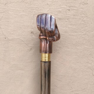 Bastone Da Passeggio In Legno Stile Classico Vittoriano - Manico Lungo In Ottone E Argento