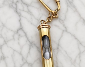 Llavero de reloj de arena de latón / Mini reloj de arena para llavero / Regalo náutico / Reloj de arena de bolsillo
