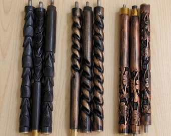 Wooden Walking Stick without Handle | 3-Fold Travel Cane, Replacement