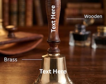 Brass Pooja Hand Bell,Engraved with your message,Customized