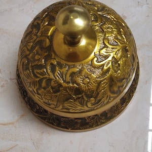 Brass Service Bell | Vintage Hotel Desk Bell for Office, Reception, or Gift Use