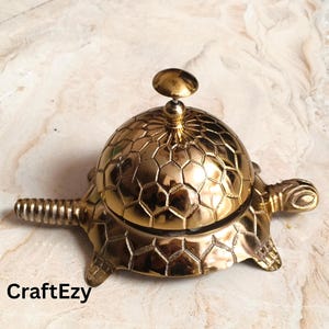 Brass Tortoise Desk Bell | Animal Shaped Call Bell | Reception & Home Decoration