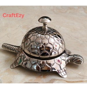 Nickel Tortoise Desk Bell – Unique Animal Shape Reception Bell for Office or Home