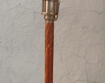 Antique Telescope Brass Handle Cane, 3 Fold Wooden Walking Stick, Travel Gentleman's Cane