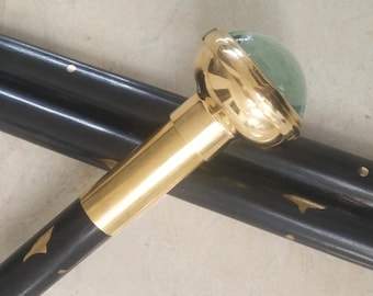 Gehstock mit Uhrengriff, Holzstock Eleganter Stil Dreifach Schwarz