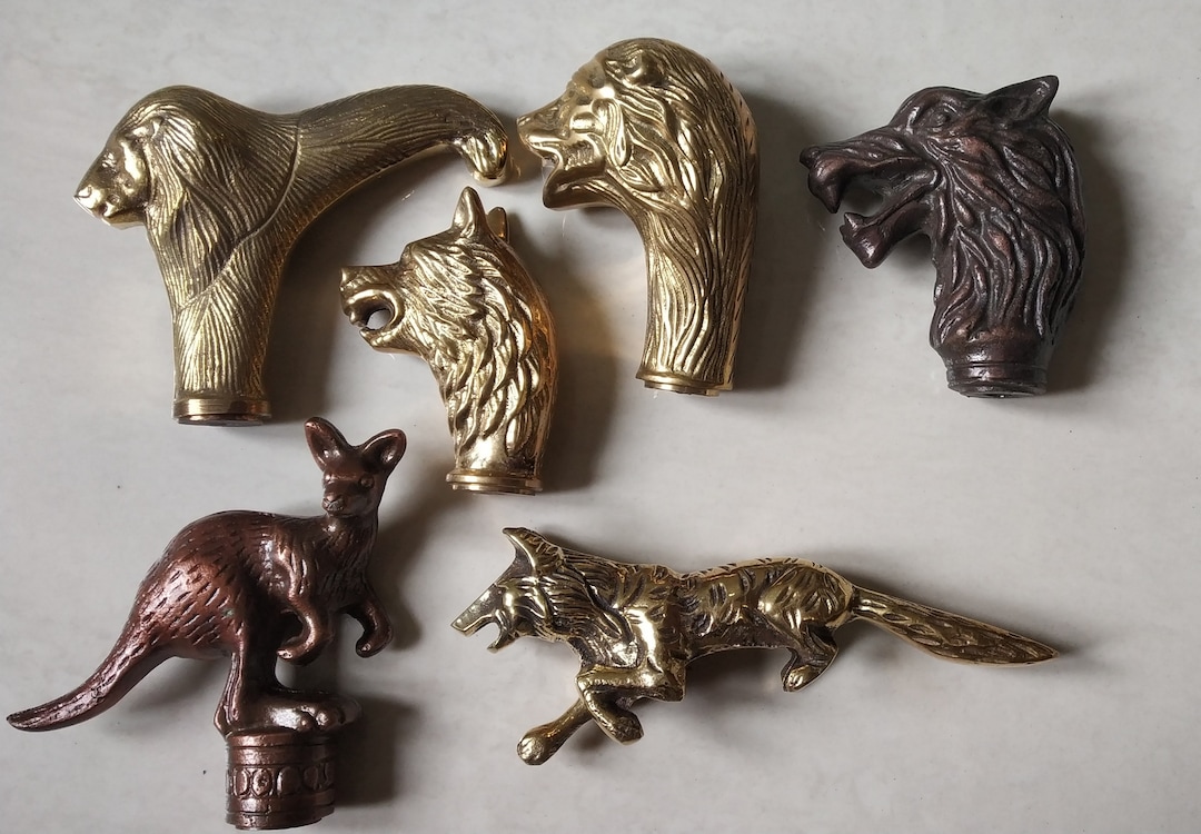 Bastone Da Passeggio Vintage In Ottone E Legno - Fatto A Mano - Stile Vittoriano - Foto 2