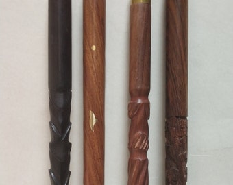 Wooden Walking Stick with Brass Handle – 3 Fold Travel Cane