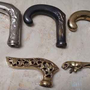 Walking Handle for Wooden Canes | Brass Cane Top | Replacement Stick Handle