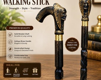Bastone da passeggio in legno pieghevole a tre sezioni, realizzato a mano, con impugnatura anticata, ideale per viaggi (regalo per papà)