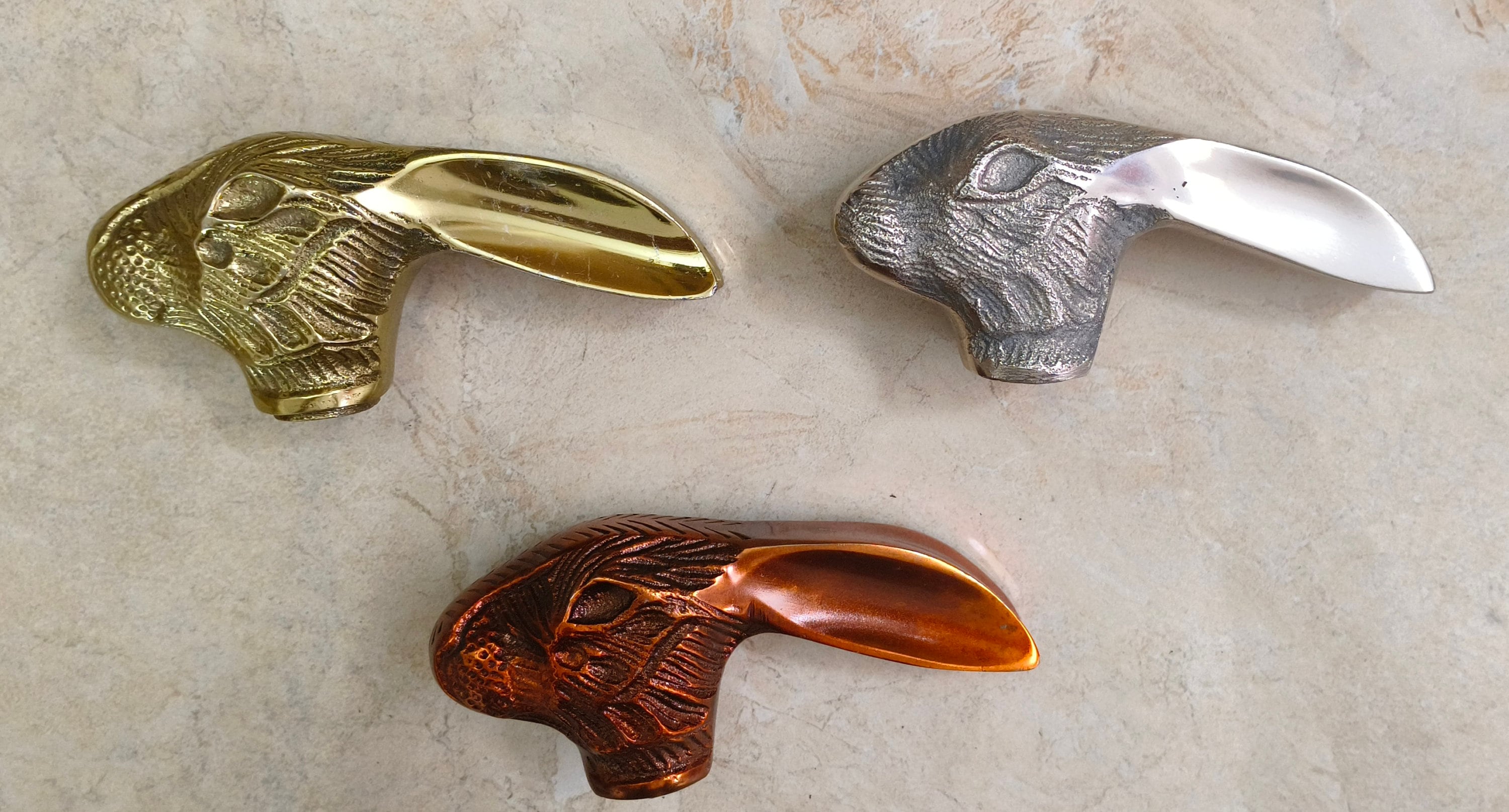 Faster Handle Icon Rabbit Rabbit Head Walking Stick Handle | Brass Cane Handle for Wooden Shaft ...