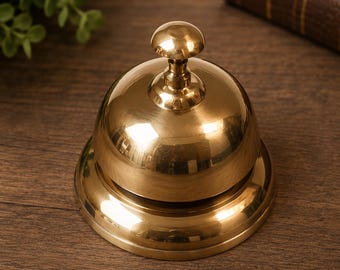 Handmade Brass Reception Counter Bell, Desk Call,Personalized Gift Item