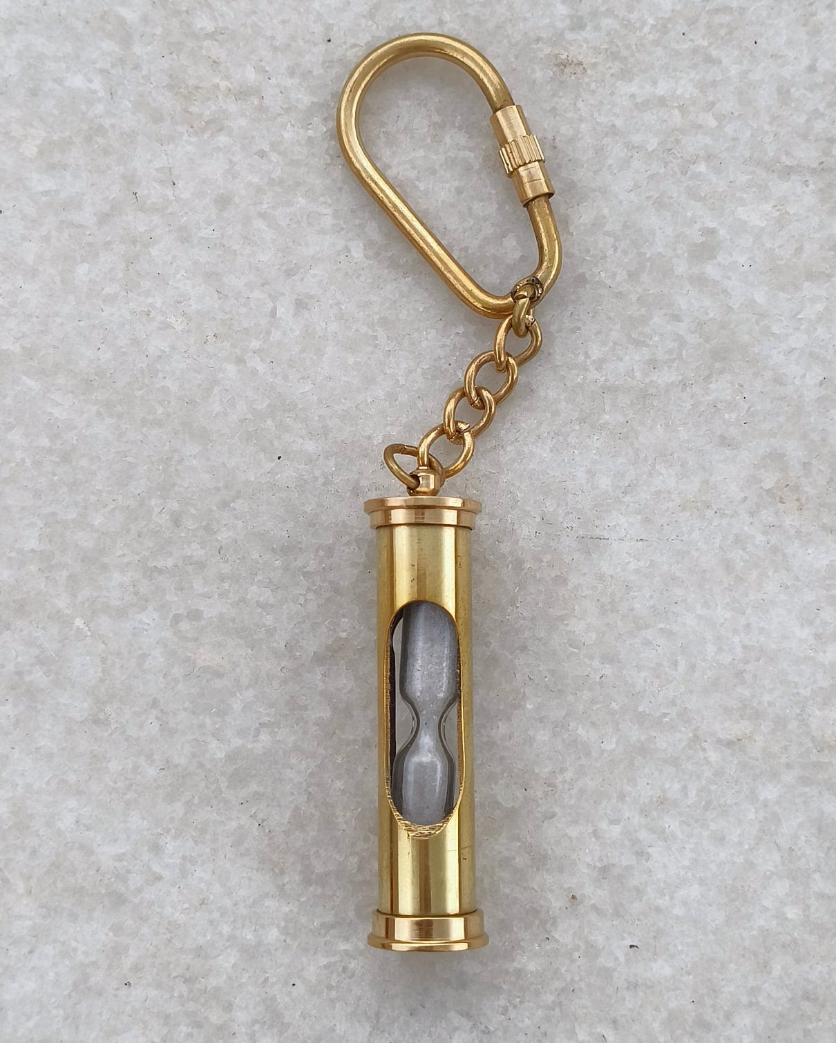 Brass Sand Timer Keychain | Mini Hourglass Key Ring |nautical Gift ...