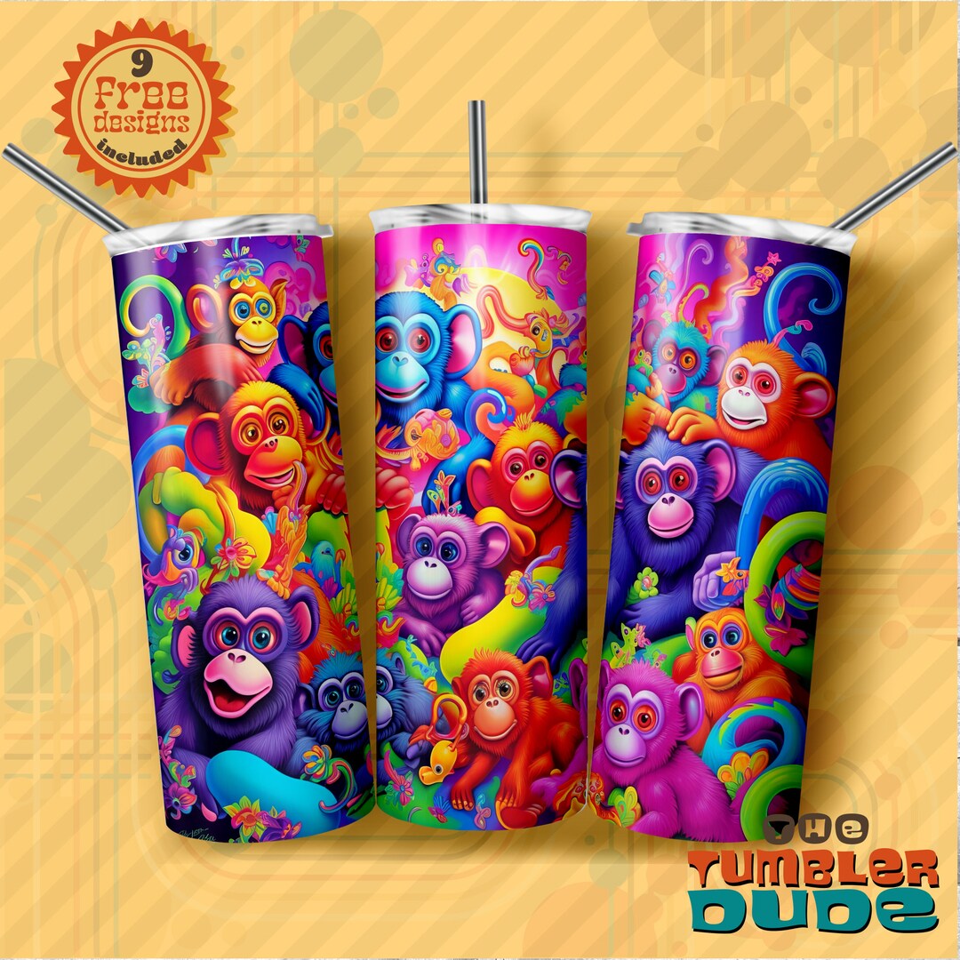 OMG Cute Adorable MONKEYS Design 20oz Skinny Tumbler Etsy
