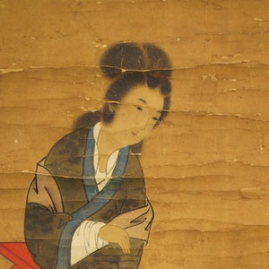 Japanese Kakemono Roll Painting - Beauty in Kimono