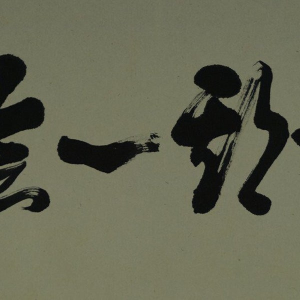 Peinture japonaise sur rouleau Kakemono - Calligraphie Ichi-go ichi-e