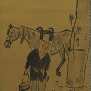 Japanese Kakemono Scroll Painting - Horse