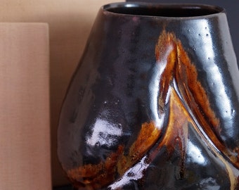 Hand-made Japanese Seto Vase by Shunrei Kato
