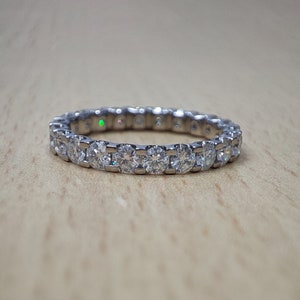 Natural Round Diamond Full Eternity Ring / Moissanite Eternity Ring In Solid Gold / Sterling 925 Silver / Platinum 950, Wedding Ring Gift