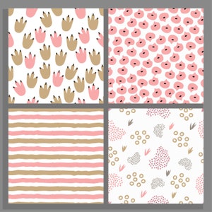 12 Neutral Floral Digital Paper Set, Seamless Textures, Flower Patterns ...